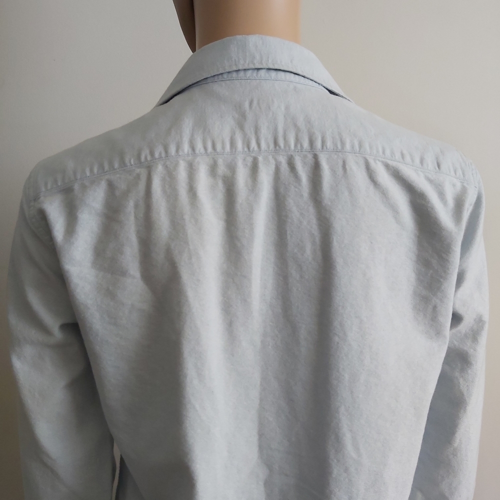 Fossil light blue chambray button down shirt long sleeves - Picture 8 of 15